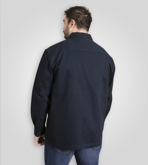 D555 Cleveley Long Sleeve Heavy Shacket Overshirt Navy - Herrenhemden - Herrenhemden in großen Größen