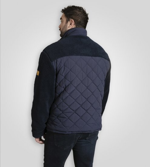 D555 Northampton Hybrid Sherpa Quilted Micro Fleece Jacket Navy - Herren jacken - Herren Jacken in großen Größen