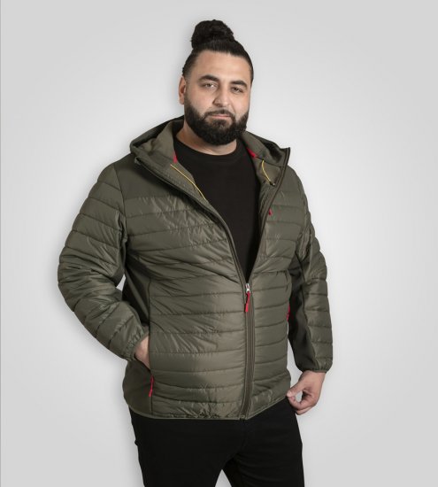 D555 Northfield Hybrid-Softshelljacke mit Kapuze Khaki - Herren jacken - Herren Jacken in großen Größen