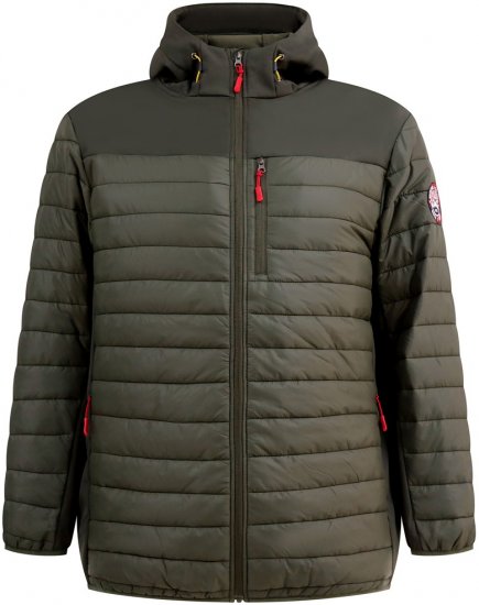 D555 Northfield Hybrid-Softshelljacke mit Kapuze Khaki - Herren jacken - Herren Jacken in großen Größen