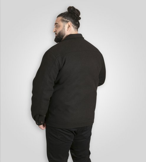 D555 Epsom Harrington Jacket with Zip Through Collared Melton Black - Herren jacken - Herren Jacken in großen Größen