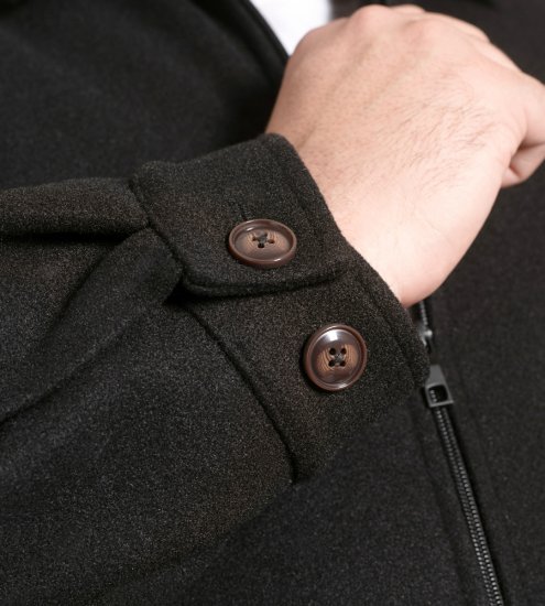 D555 Epsom Harrington Jacket with Zip Through Collared Melton Black - Herren jacken - Herren Jacken in großen Größen