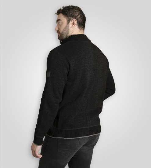 D555 Enrique Chenille Strickjacke mit Reißverschluss Schwarz - Herren-sweater und -hoodies - Herren-Sweater und -Hoodies in großen Größen