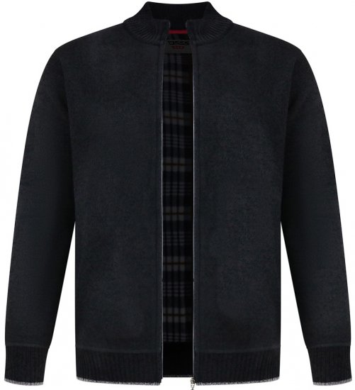 D555 Enrique Chenille Strickjacke mit Reißverschluss Schwarz - Herren-sweater und -hoodies - Herren-Sweater und -Hoodies in großen Größen