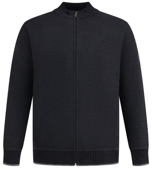 D555 Enrique Chenille Strickjacke mit Reißverschluss Schwarz - Herren-sweater und -hoodies - Herren-Sweater und -Hoodies in großen Größen