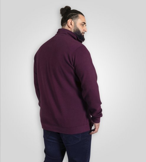 D555 Lancaster Gesteppter Sweater Bordeauxrot - Herren-sweater und -hoodies - Herren-Sweater und -Hoodies in großen Größen
