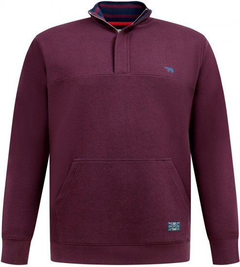 D555 Lancaster Gesteppter Sweater Bordeauxrot - Herren-sweater und -hoodies - Herren-Sweater und -Hoodies in großen Größen