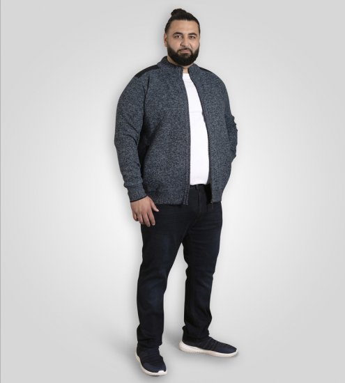 D555 Dereham 1 Strickjacke mit Reißverschluss und Futter Marineblau - Herren-sweater und -hoodies - Herren-Sweater und -Hoodies in großen Größen