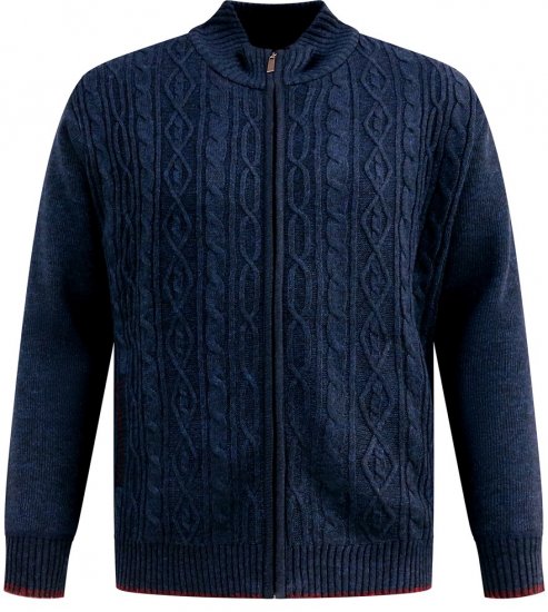 D555 Gillingham Strickjacke mit Reißverschluss und Futter Marineblau - Herren-sweater und -hoodies - Herren-Sweater und -Hoodies in großen Größen