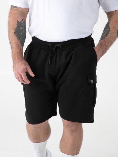 D555 Robinson 1 Fleece Cargo Shorts mit Elastischem Bund Schwarz - Jogginghosen für herren - Jogginghosen für Herren in großen Größen
