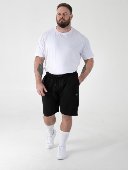 D555 Robinson 1 Fleece Cargo Shorts mit Elastischem Bund Schwarz - Jogginghosen für herren - Jogginghosen für Herren in großen Größen