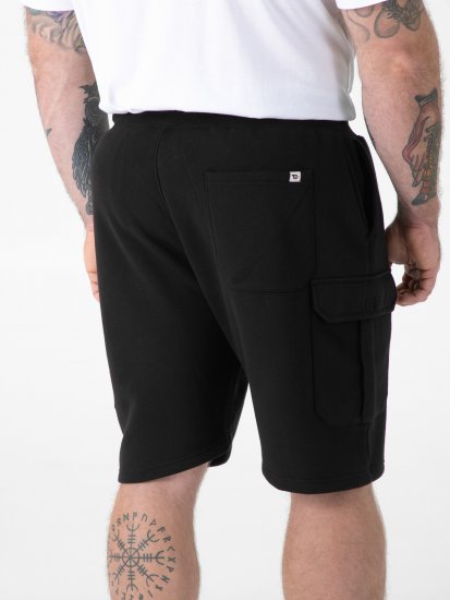D555 Robinson 1 Fleece Cargo Shorts mit Elastischem Bund Schwarz - Jogginghosen für herren - Jogginghosen für Herren in großen Größen