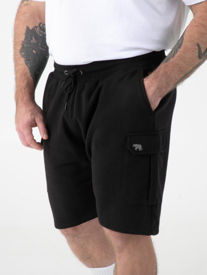 D555 Robinson 1 Fleece Cargo Shorts mit Elastischem Bund Schwarz - Jogginghosen für herren - Jogginghosen für Herren in großen Größen