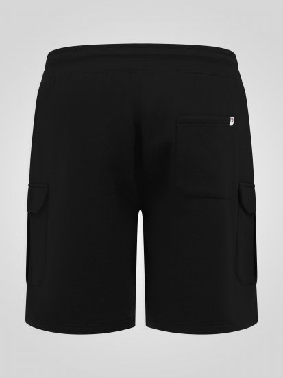 D555 Robinson 1 Fleece Cargo Shorts mit Elastischem Bund Schwarz - Jogginghosen für herren - Jogginghosen für Herren in großen Größen
