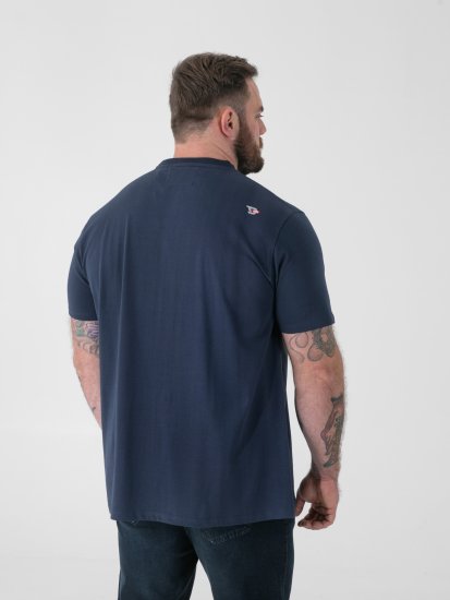 D555 Hockney T-shirt mit Motorraddruck Marineblau - Herren-T-shirts - Herren-T-Shirts in großen Größen