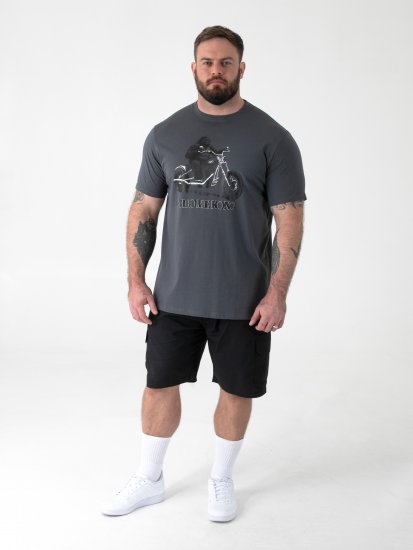 D555 Craig Gorilla Biker T-shirt mit Druck Dunkelgrau - Herren-T-shirts - Herren-T-Shirts in großen Größen