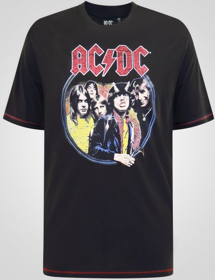 D555 Hugh Official ACDC Highway To Hell T-shirt mit Druck Schwarz - Herren-T-shirts - Herren-T-Shirts in großen Größen