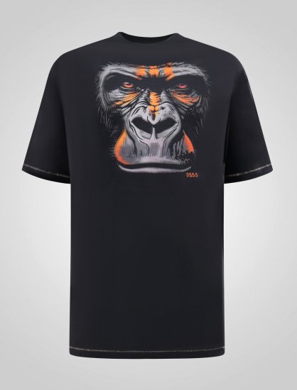 D555 Perkins Bedrucktes T-Shirt Schwarz - Herren-T-shirts - Herren-T-Shirts in großen Größen