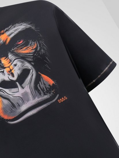 D555 Perkins Bedrucktes T-Shirt Schwarz - Herren-T-shirts - Herren-T-Shirts in großen Größen