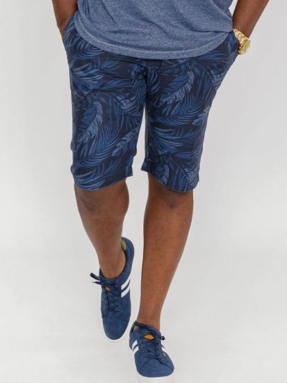 D555 Panther Hawaiian Leaf Ao Print Stretch Chino Shorts - Herrenshorts - Herrenshorts in großen Größen