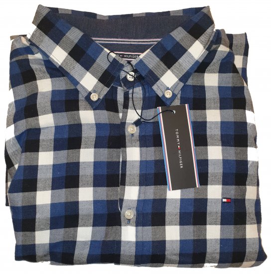 Tommy Hilfiger Gingham Twill Shirt Blue - Motleys verrückter April-Sale - 