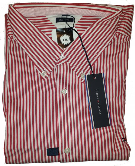 Tommy Hilfiger North Stripe Long Sleeve Shirt Red - Motleys verrückter April-Sale - 