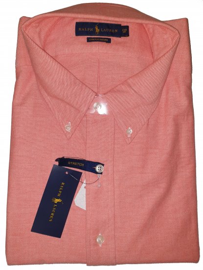 Ralph Lauren TC7E Long Sleeve Shirt Orange/White - Motleys verrückter April-Sale - 