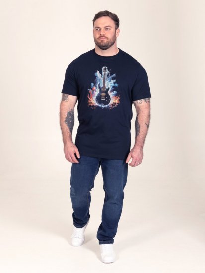 D555 Slater Bedrucktes T-Shirt Navyblau - Herren-T-shirts - Herren-T-Shirts in großen Größen