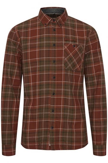 Blend Checked Long Sleeve Shirt 4324 Brown - Herrenhemden - Herrenhemden in großen Größen
