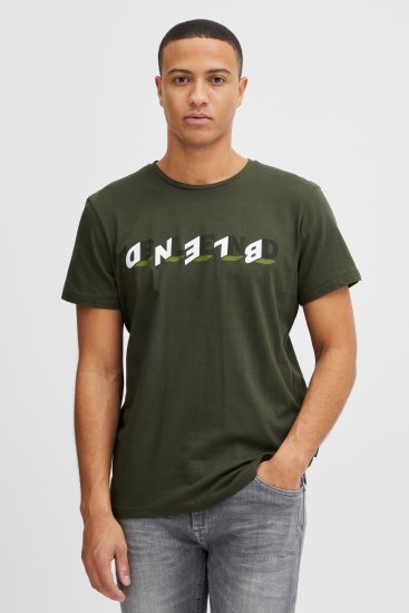 Blend 4795 T-Shirt Forest Night Green - Herren-T-shirts - Herren-T-Shirts in großen Größen