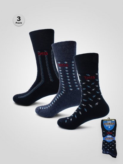 D555 Harold 3 Extra Wide Comfort Fit Socks 3-pack Navy/Denim - Herrenunterwäsche & bademode - Herrenunterwäsche & Bademode in großen Größen