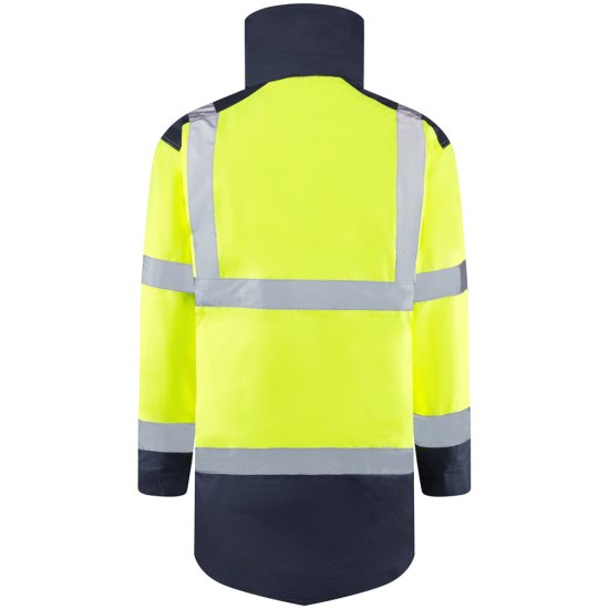 Leo Tawstock Warm Quilted Anorak Hi-Vis Yellow/Navy - Herren arbeitskleidung - Herren Arbeitskleidung Große Größen