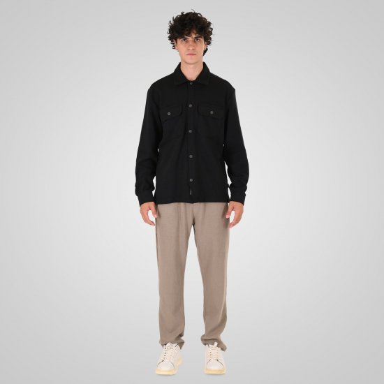 Double Outfitters GS-5237 Overshirt Schwarz - Herrenhemden - Herrenhemden in großen Größen
