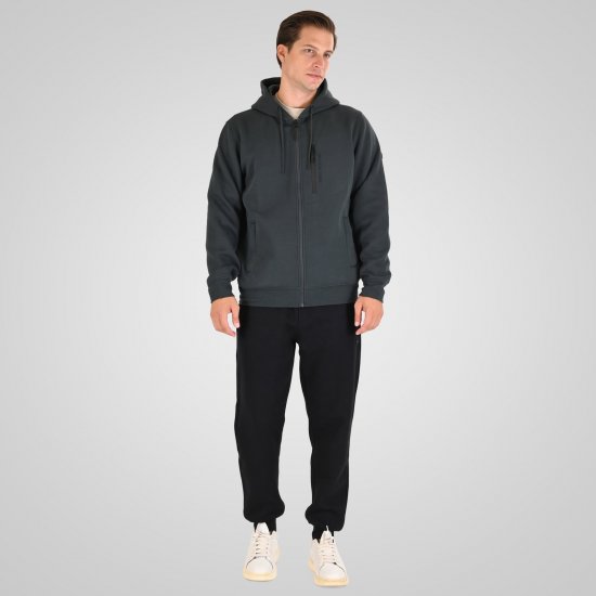 Double Outfitters MTOP-1160 Kapuzenjacke mit Reißverschluss Dunkelgrün - Herren-sweater und -hoodies - Herren-Sweater und -Hoodies in großen Größen