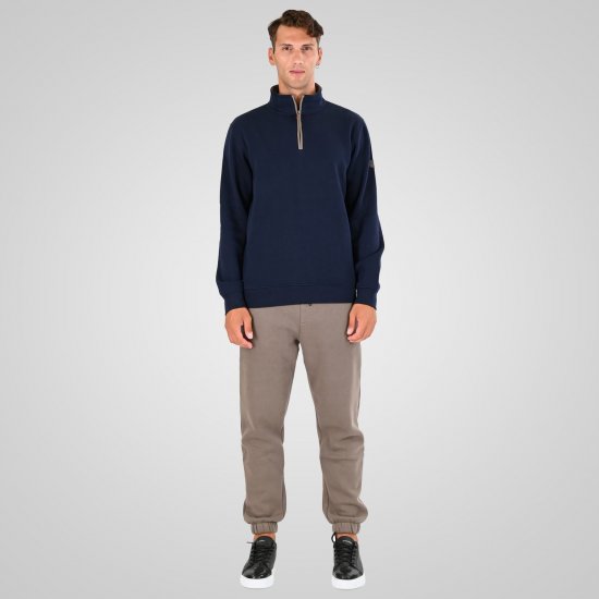 Double Outfitters MTOP-1163 Sweatshirt mit halbem Reißverschluss Navyblau - Herren-sweater und -hoodies - Herren-Sweater und -Hoodies in großen Größen