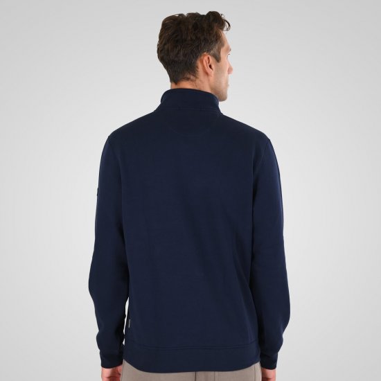 Double Outfitters MTOP-1163 Sweatshirt mit halbem Reißverschluss Navyblau - Herren-sweater und -hoodies - Herren-Sweater und -Hoodies in großen Größen