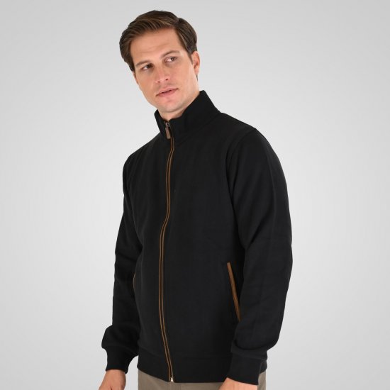 Double Outfitters SEL-1168 Sweatjacke mit Reißverschluss Schwarz - Herren-sweater und -hoodies - Herren-Sweater und -Hoodies in großen Größen