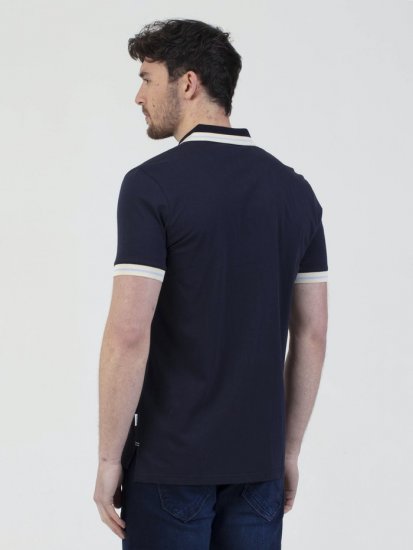 Mish Mash Belgrade Zip Through Polo Navy - Polo-shirts für herren - Polo-Shirts für Herren in großen Größen