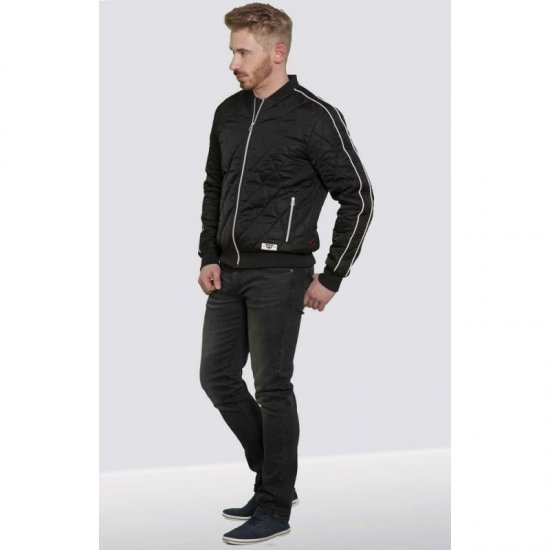 D555 Skipton Quilted Bomber Jacket Black - Herren jacken - Herren Jacken in großen Größen