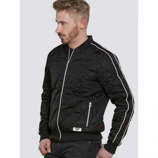 D555 Skipton Quilted Bomber Jacket Black - Herren jacken - Herren Jacken in großen Größen
