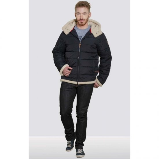 D555 Hudson Hooded Puffer Jacket Navy - Herren jacken - Herren Jacken in großen Größen