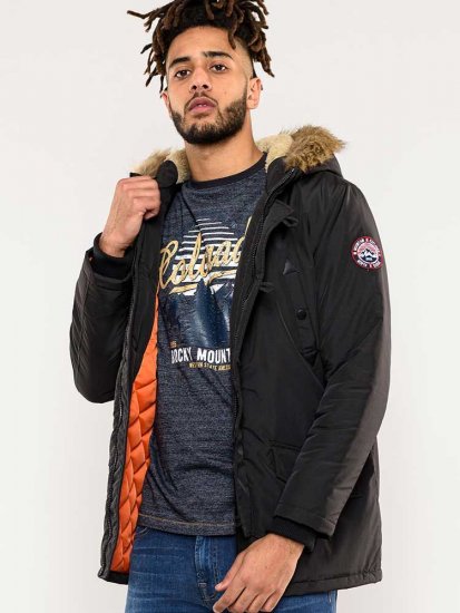 D555 Dundee Parka Jacket With Fur trimming and Teddy Fur Lined hood - Herren jacken - Herren Jacken in großen Größen