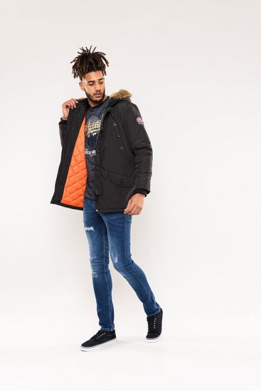 D555 Dundee Parka Jacket With Fur trimming and Teddy Fur Lined hood - Herren jacken - Herren Jacken in großen Größen