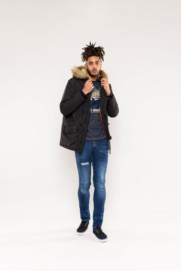 D555 Dundee Parka Jacket With Fur trimming and Teddy Fur Lined hood - Herren jacken - Herren Jacken in großen Größen