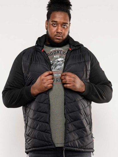D555 Thorpe Hooded Quilted Jacket With Fleece Sleeves And Removable Fleece Hood - Herren jacken - Herren Jacken in großen Größen