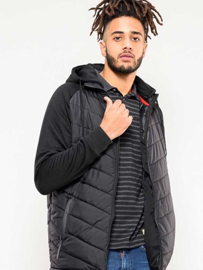D555 Thorpe Hooded Quilted Jacket With Fleece Sleeves And Removable Fleece Hood - Herren jacken - Herren Jacken in großen Größen