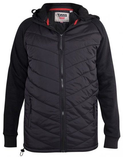 D555 Thorpe Hooded Quilted Jacket With Fleece Sleeves And Removable Fleece Hood - Herren jacken - Herren Jacken in großen Größen