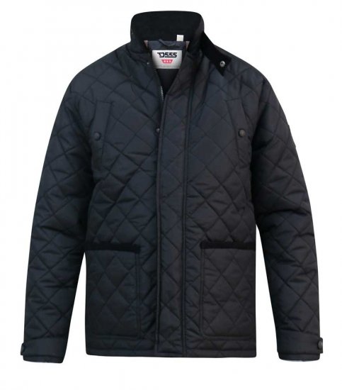 D555 Northcole Quilted Jacket Black - Herren jacken - Herren Jacken in großen Größen