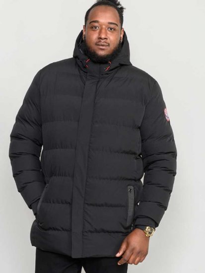 D555 Grove Quilted Parka Jacket Black - Herren jacken - Herren Jacken in großen Größen