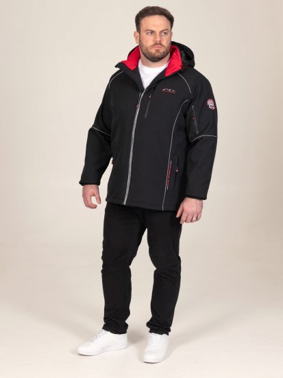 D555 Jamie Soft Shell Detachable Hood Padded Jacket Schwarz - Herren jacken - Herren Jacken in großen Größen
